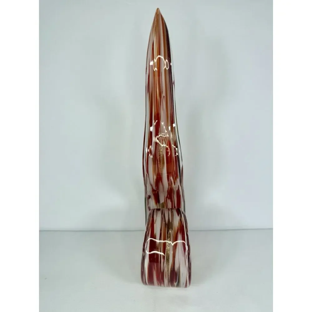 Modern Hand Blown Art Glass Flame Sculpture 12